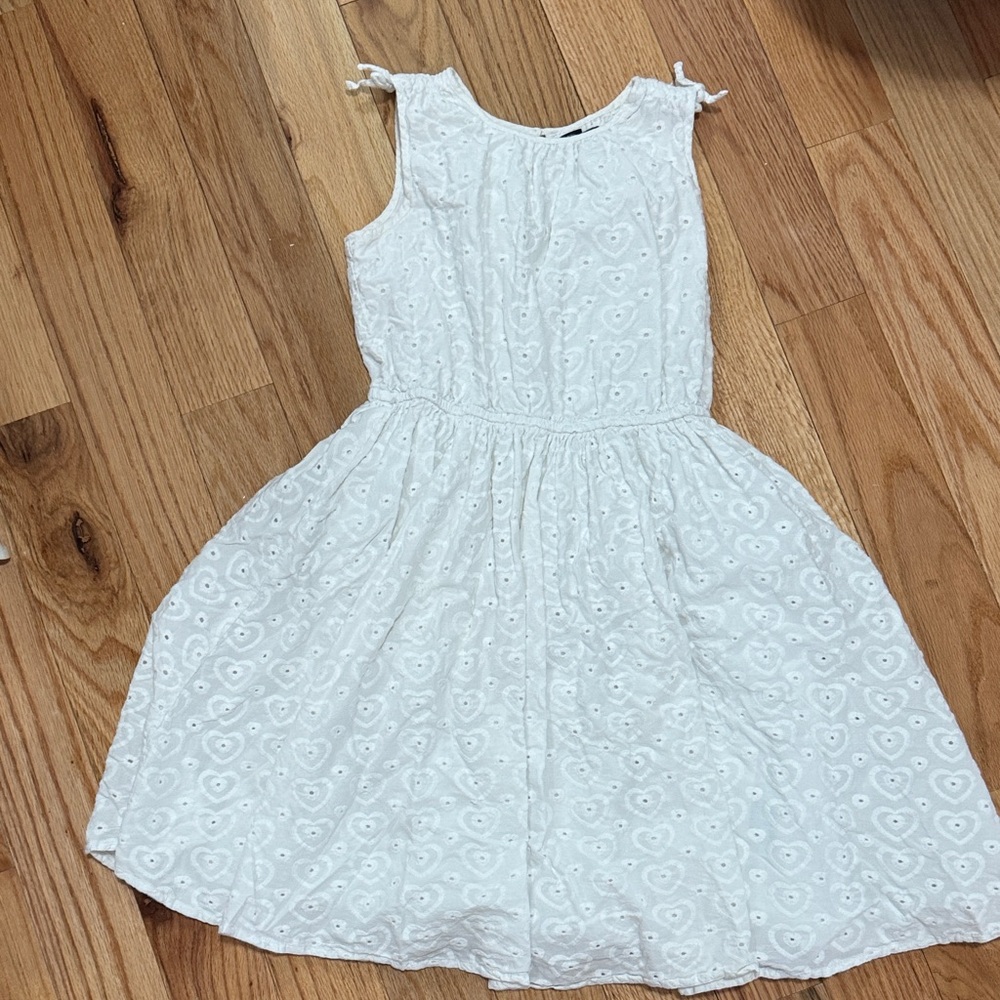 Lands' End White Eyelet Kids Dress